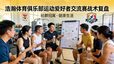 浩瀚体育俱乐部运动爱好者交流赛战术复盘：社群归属与健康生活场景，展示会员运动后交流